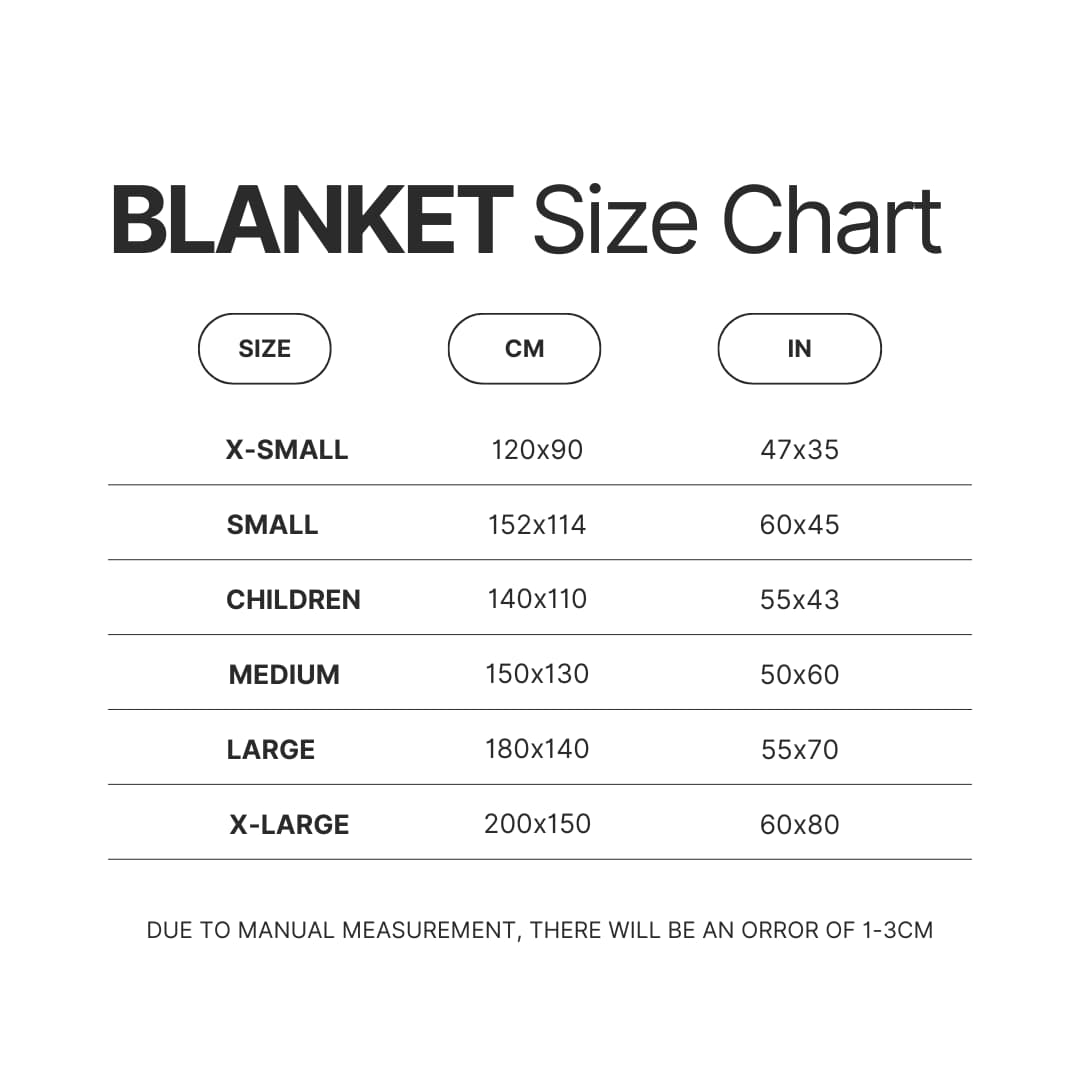 Blanket Size Chart - Zach Bryan Merch