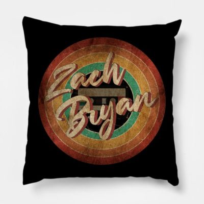 Zach Bryan Vintage Circle Art Throw Pillow Official Zach Bryan Merch