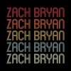 Retro Zach Wordmark Repeat Vintage Style Throw Pillow Official Zach Bryan Merch