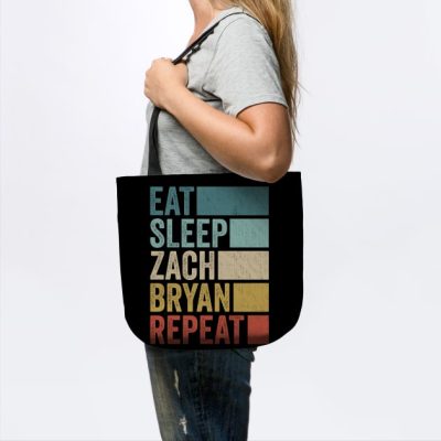 Funny Eat Sleep Zach Bryan Repeat Retro Vintage Tote Official Zach Bryan Merch