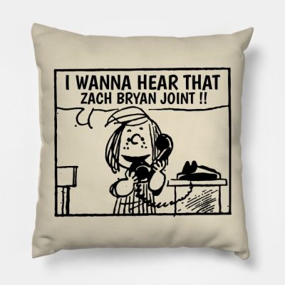 I Wanna Hear Zach Bryan Throw Pillow Official Zach Bryan Merch