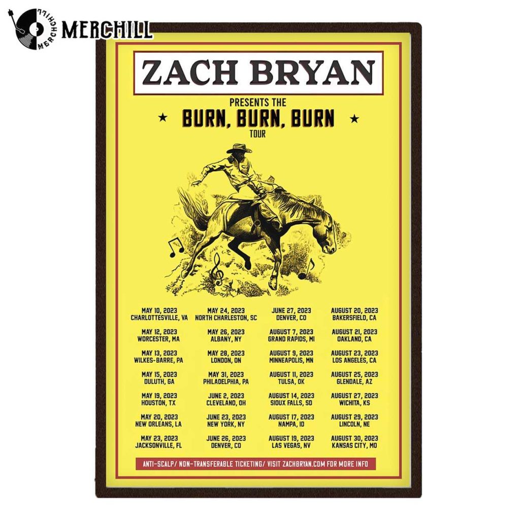 Burn Burn Burn Tour Zach Bryan Poster Gifts for Country Music Lovers 3 - Zach Bryan Merch