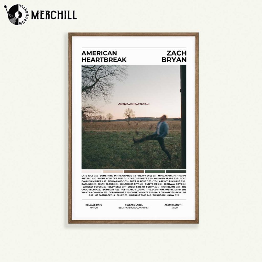 Zach Bryan American HeartBreak Poster Album Cover Gift for Zach Bryan Fan - Zach Bryan Merch