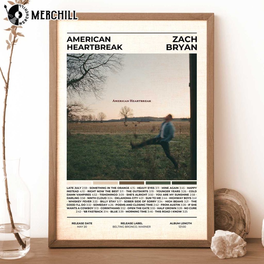 Zach Bryan American HeartBreak Poster Album Cover Gift for Zach Bryan Fan 4 - Zach Bryan Merch