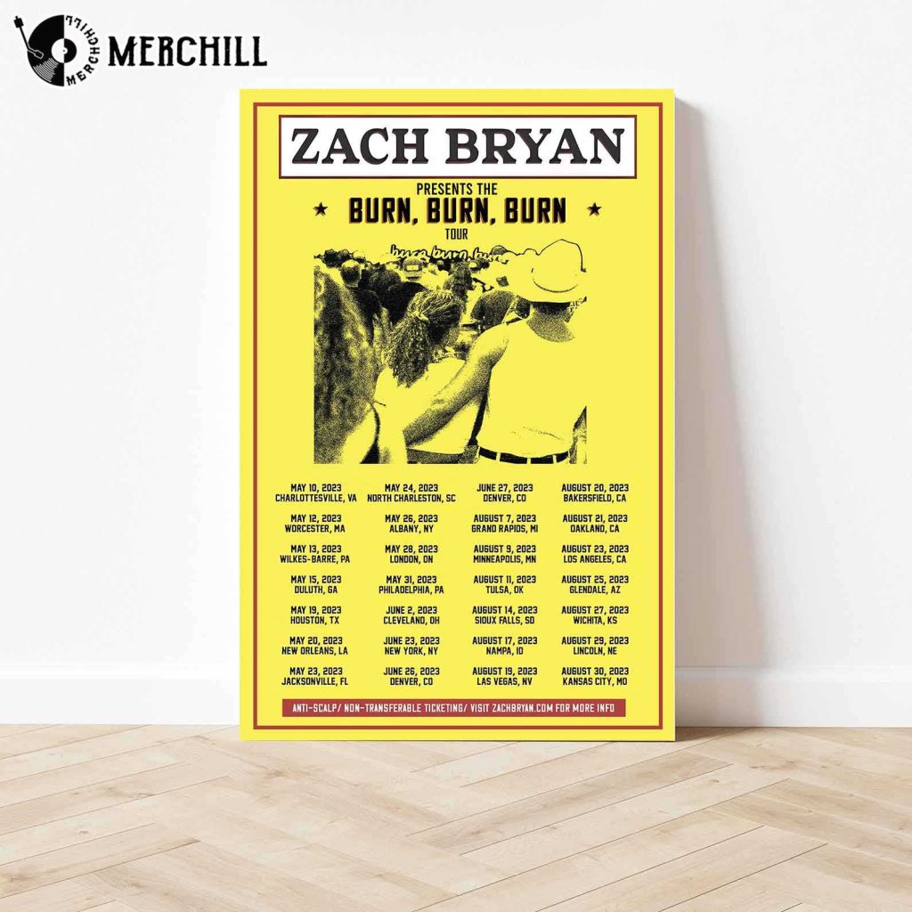 Zach Bryan Burn Burn Burn Tour Poster Gifts for Country Music Fans - Zach Bryan Merch