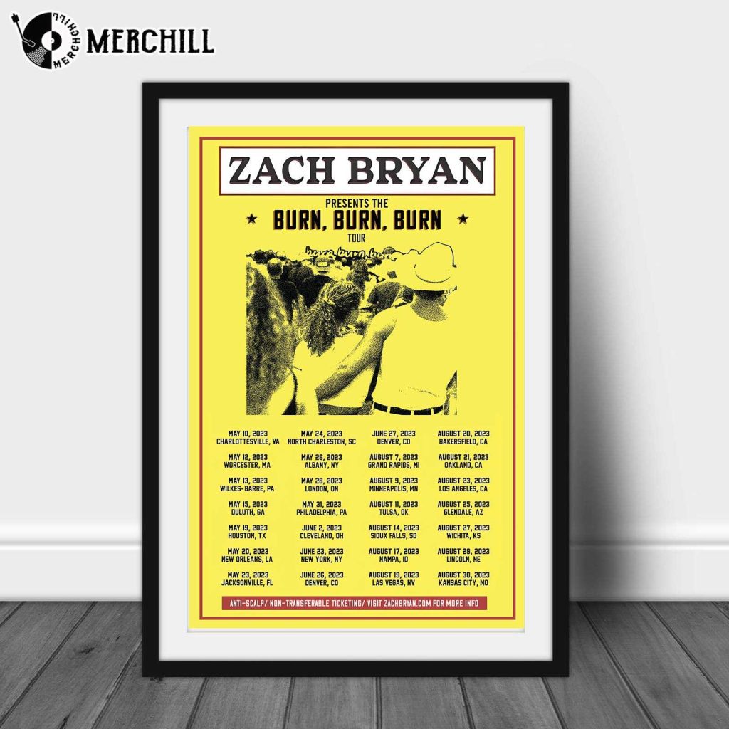 Zach Bryan Burn Burn Burn Tour Poster Gifts for Country Music Fans 2 - Zach Bryan Merch