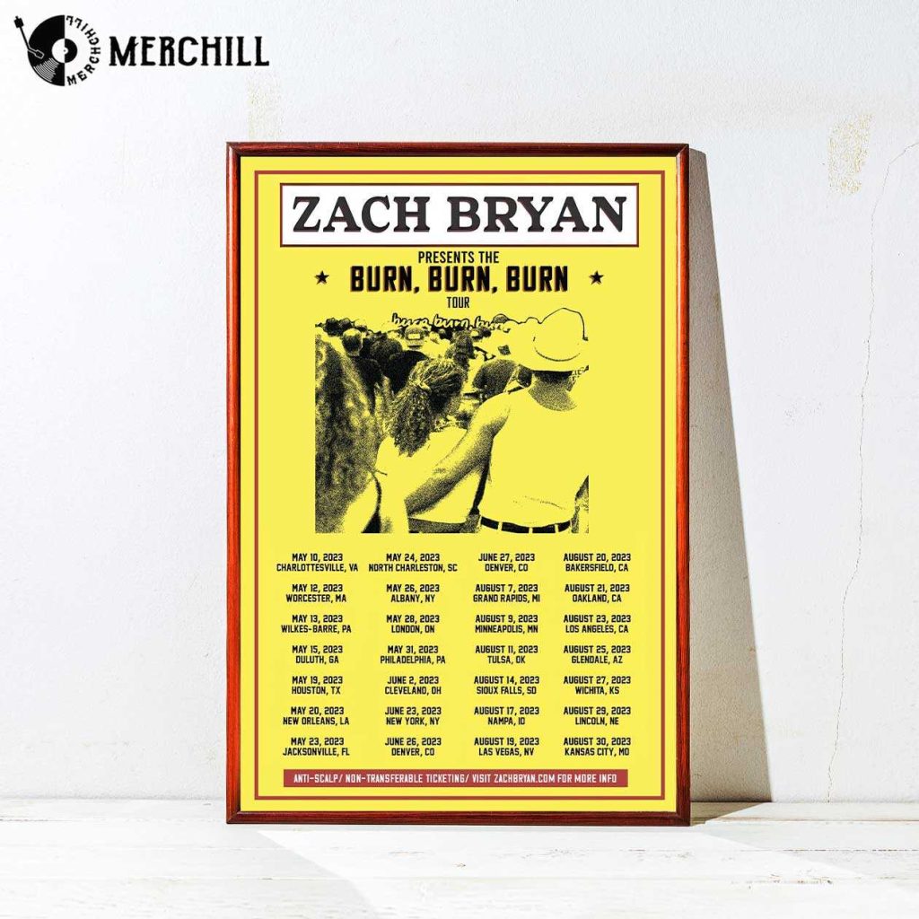 Zach Bryan Burn Burn Burn Tour Poster Gifts for Country Music Fans 3 - Zach Bryan Merch