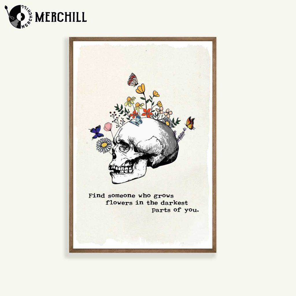 Zach Bryan Poster Find Someone Who Grows Flowers In The Darkest Parts Of You - Zach Bryan Merch