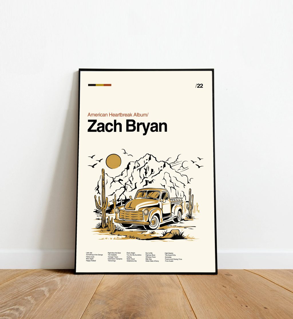 Must Try Zach Bryan's American Heartbreak Wall Art