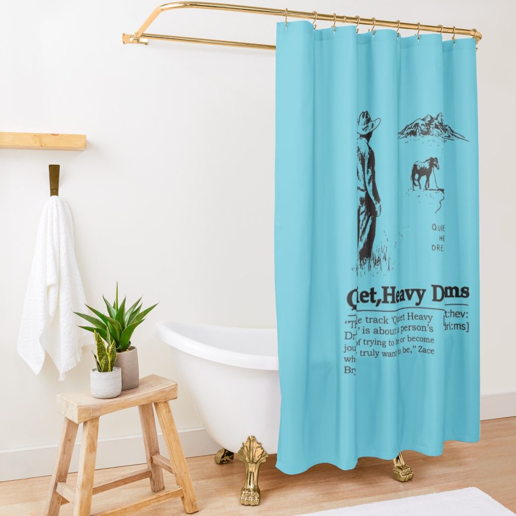 Zach Bryan Quiet Heavy Dreams Shower Curtain Official Zach Bryan Merch