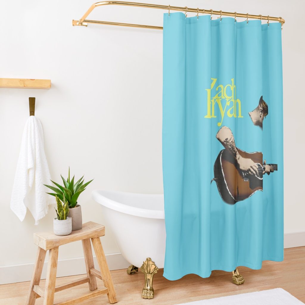 Zach Bryan  Music Shower Curtain Official Zach Bryan Merch